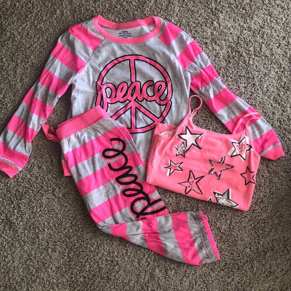 Justice Girls Sweat Outfit Peace s Size 14 💜